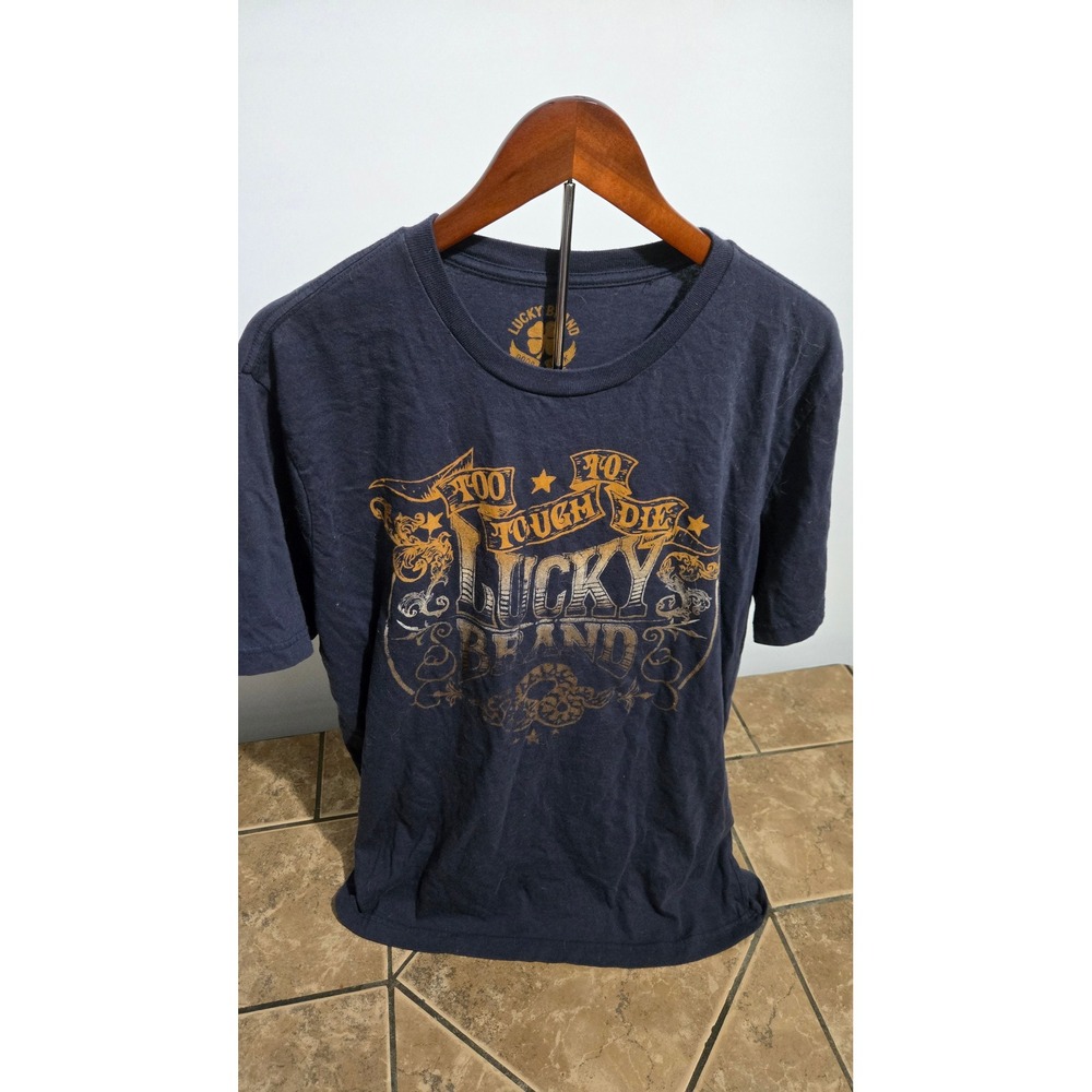 Lucky Brand Navy Graphic SS T Shirt Size XL